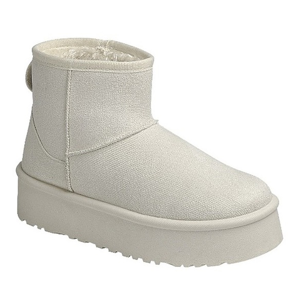 MINI PLATFORM BOOTIES FAUX FUR (OFF WHITE) - Picture 4 of 7